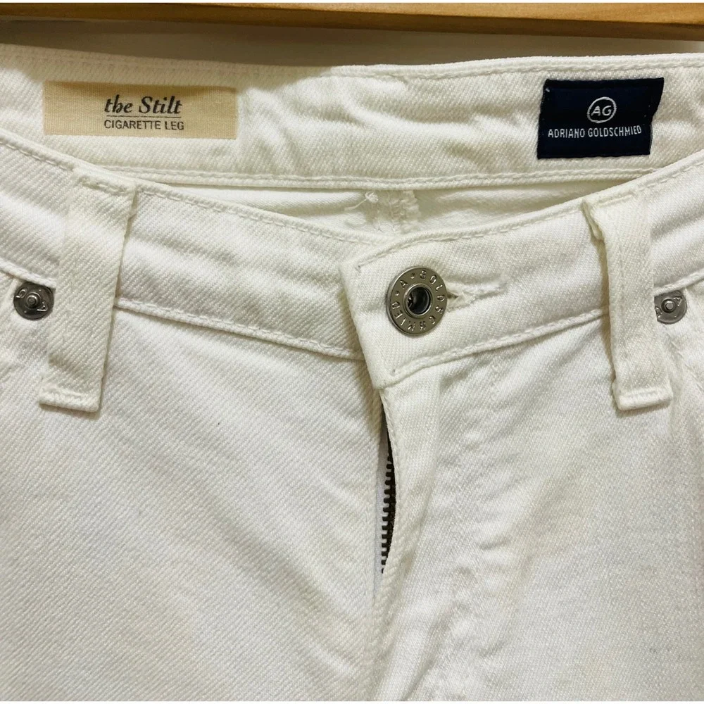 AG Adriano Goldschmied‎ The Stilt White Cigarette Leg Jeans Size 28R